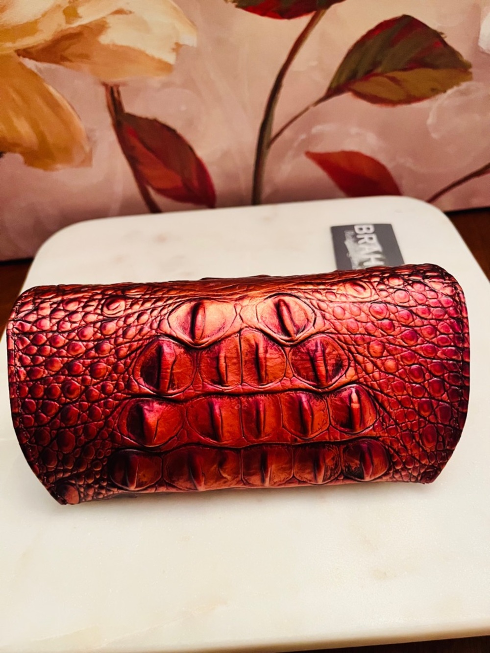 Brahmin Croc-Embossed Copper Bronze Eyeglass Case w/Gold Interior (NWT) - Picture 6 of 14